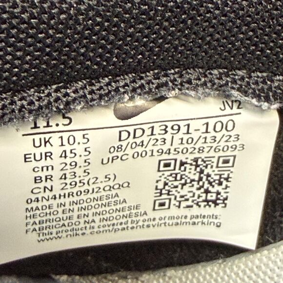 Nike Dunk Low Shoes Mens Size 11.5 Black Leather Low Top Sneakers DD1391-100 main image 6